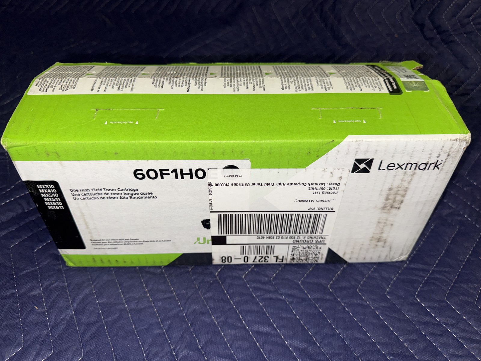 Lexmark 60F1H0E 60X Black High Yield Toner Cartridge 10K Sealed New