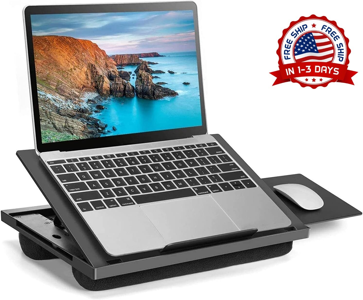 Escritorio Portatil Para Computadora Portatil Con Bandeja Retractil Izquierda US