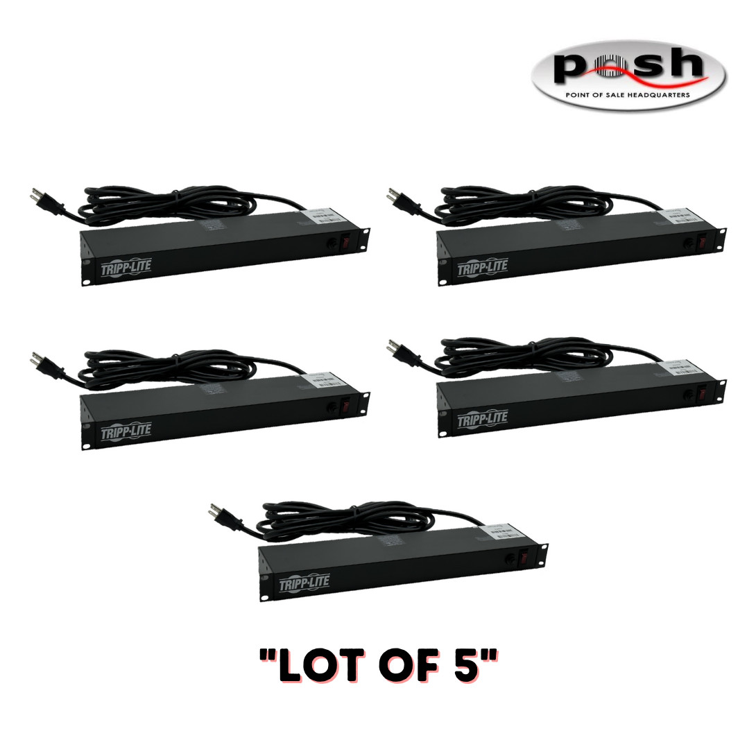 **Lot of 5** Tripp Lite RS-0615-R Power Strip Rack-Mount Metal 120V-15R