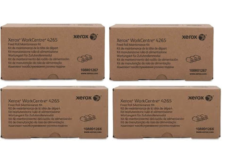 4 Genuine Xerox Feed Roll Maintenance Kits 108R01267 108R01266 WorkCentre 4265