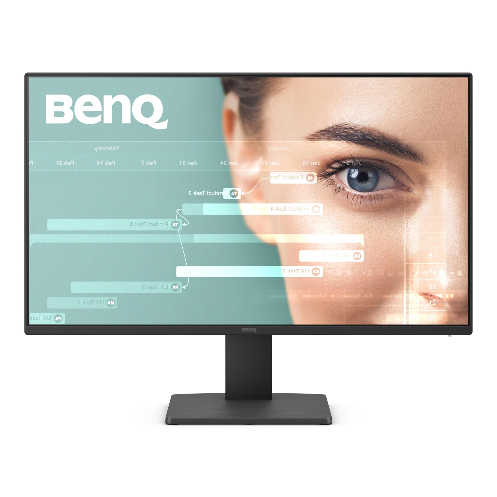 20 Inch Black Monitor Ips 100Hz Refresh Rate Ultrathin Bezel Eye Care Technology