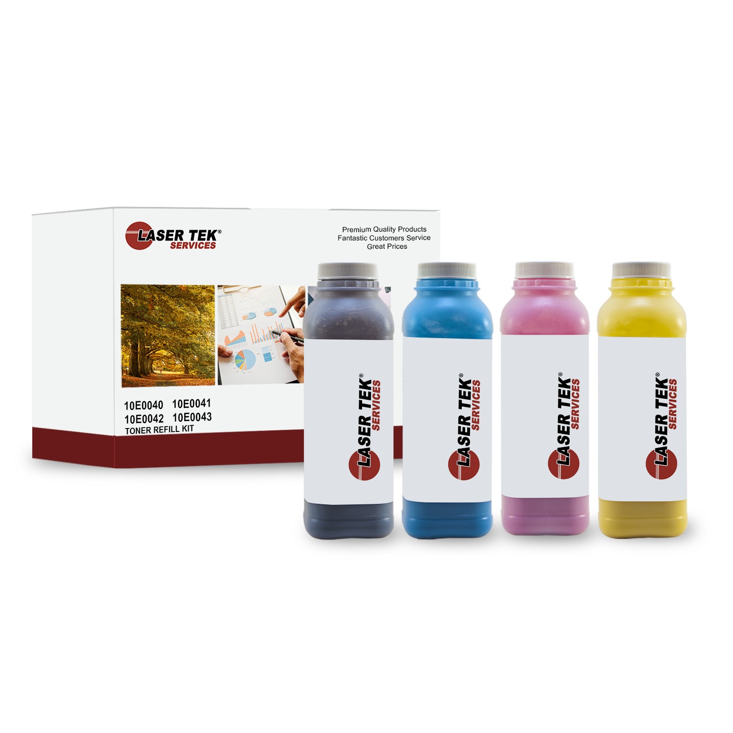 4Pk LTS C710 CMYK Toner Refill Kit Compatible for Lexmark C710 C710n C710DN