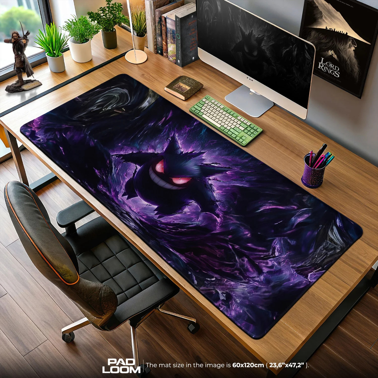 Gengar Shadow Realm Mouse Pad, Pokémon Gamer Desk Mat Accessories