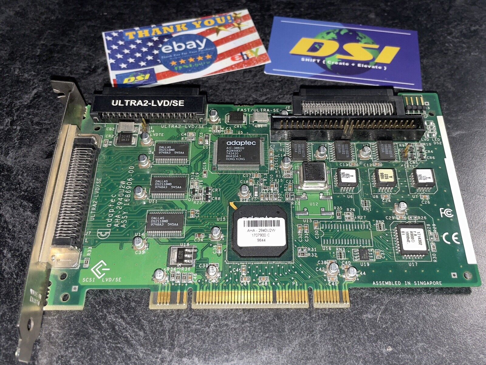ADAPTEC AHA-2940U2W Fast Ultra2-LVD/SE SCSI PCI Controller Adapter 68pin 50Pin