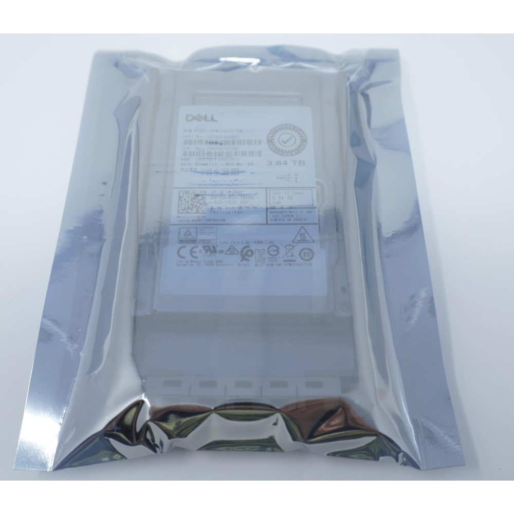 91W3V 091W3V Dell 3.84TB SAS 2.5" 12G MU SSD KPM5XVUG3T84 For R210 R310 R410