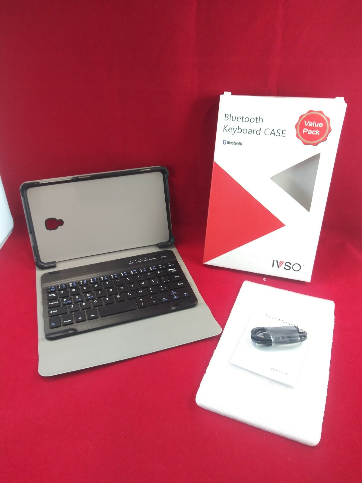 IVSO Samsung Galaxy 8.0 Bluetooth Keyboard Portfolio Case - With Charging Cable