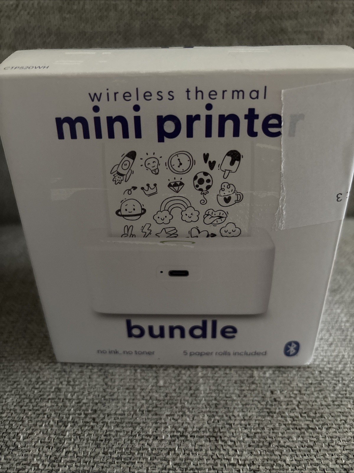 Core Innovations Thermal Notetaking Wireless Mini Printer - Portable Stone White