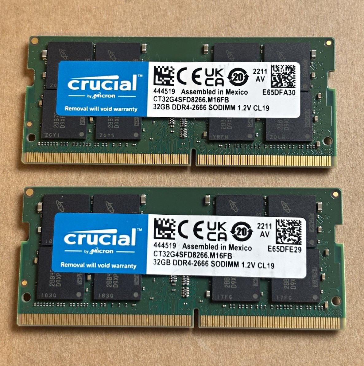 Crucial 64GB (2x32GB) DDR4-2666 DDR4 SDRAM SO-DIMM RAM