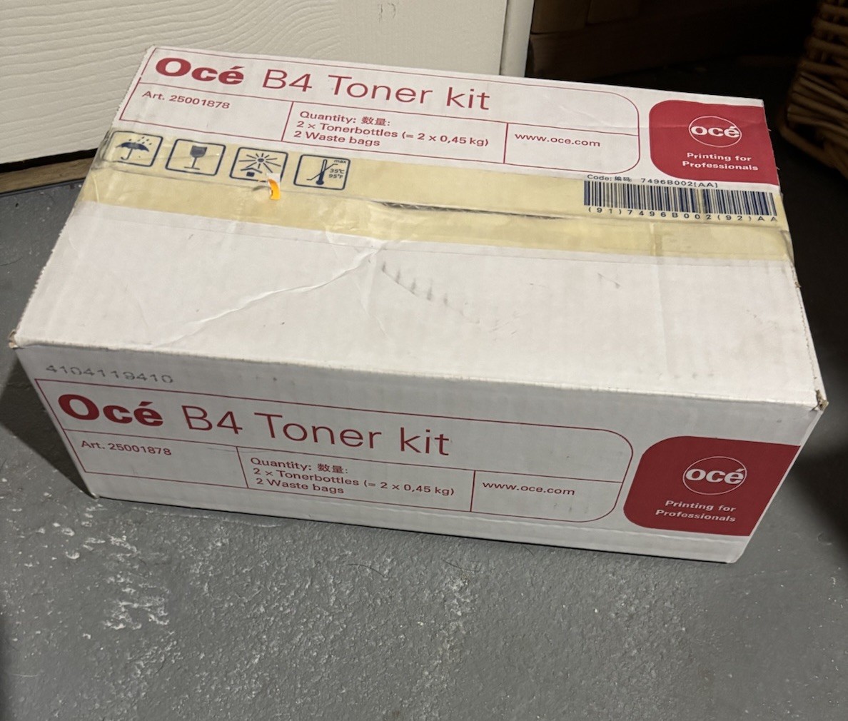 Oce B4 25001878 Original Toner Kit 2 Toners Bottles for Oce 9300/9400.+Waste bag