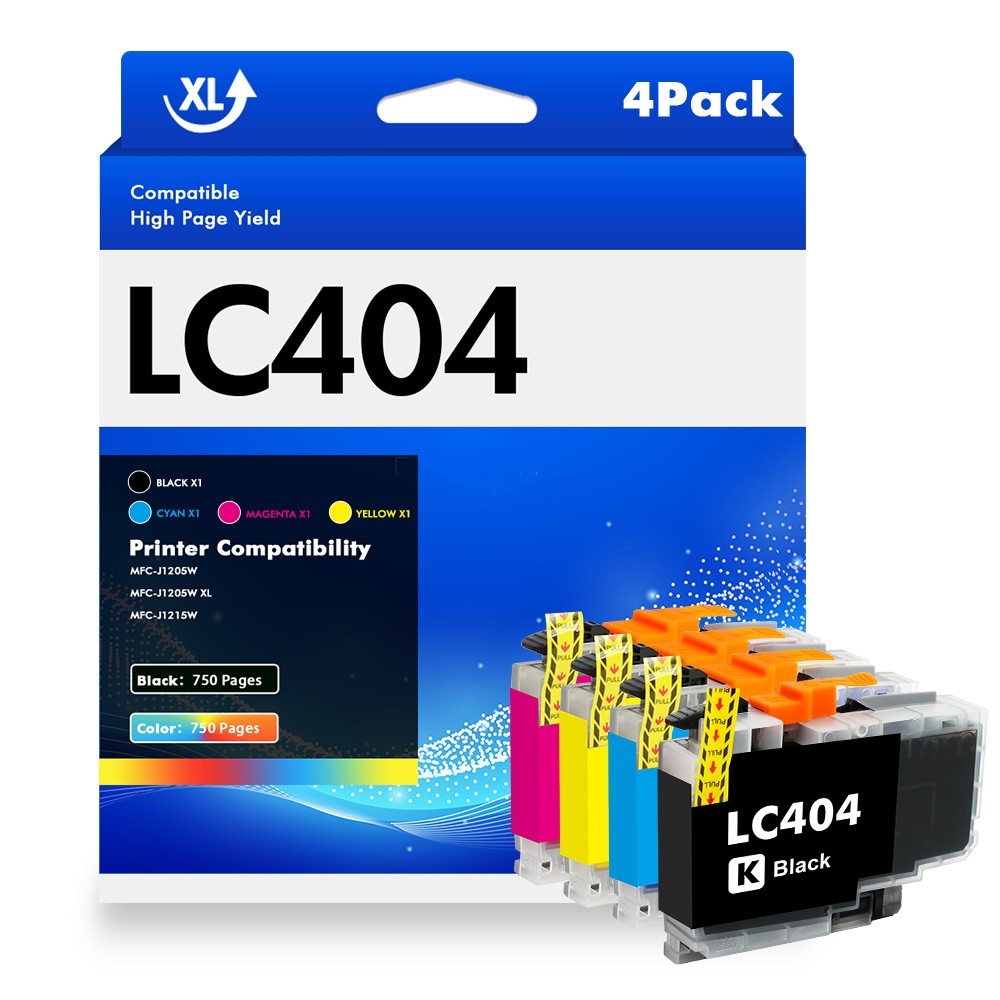 4PK LC404 LC404XL Ink Cartridges for Brother MFC-J1205W MFC-J1215W MFC J1205W XL