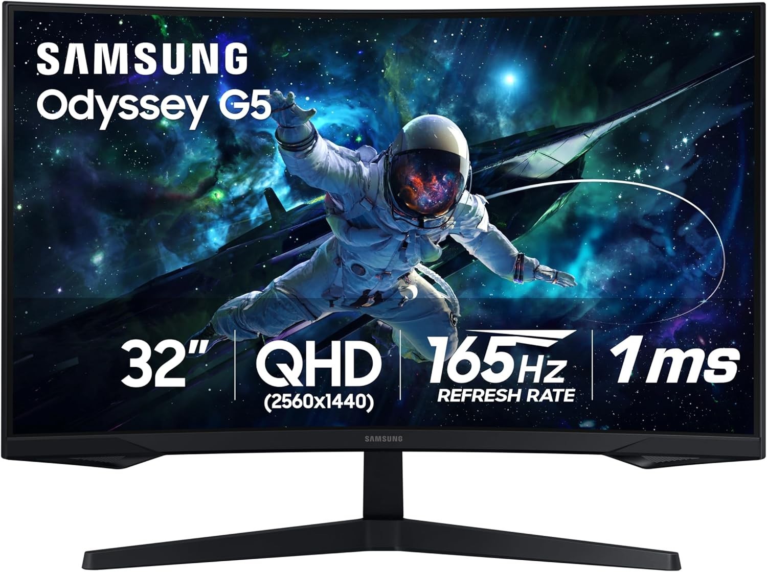 SAMSUNG 32 inch Odyssey G55C QHD Curved Gaming Monitor 165Hz 1ms HDR10 FreeSync