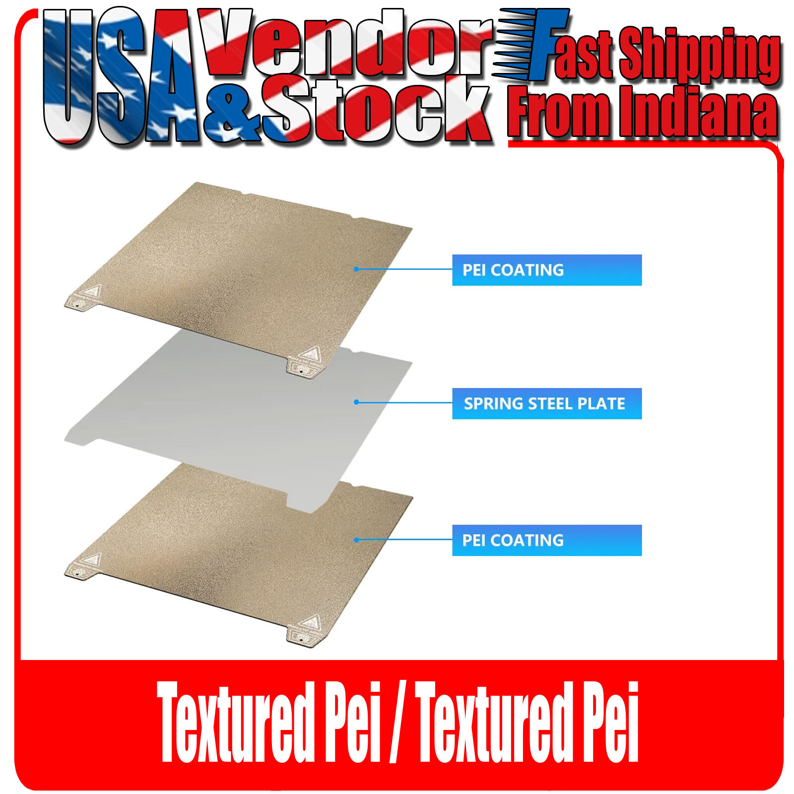 Creality K1 Build Plate PEI, PEO, PET Flexible Spring Steel 235x235mm for K1C