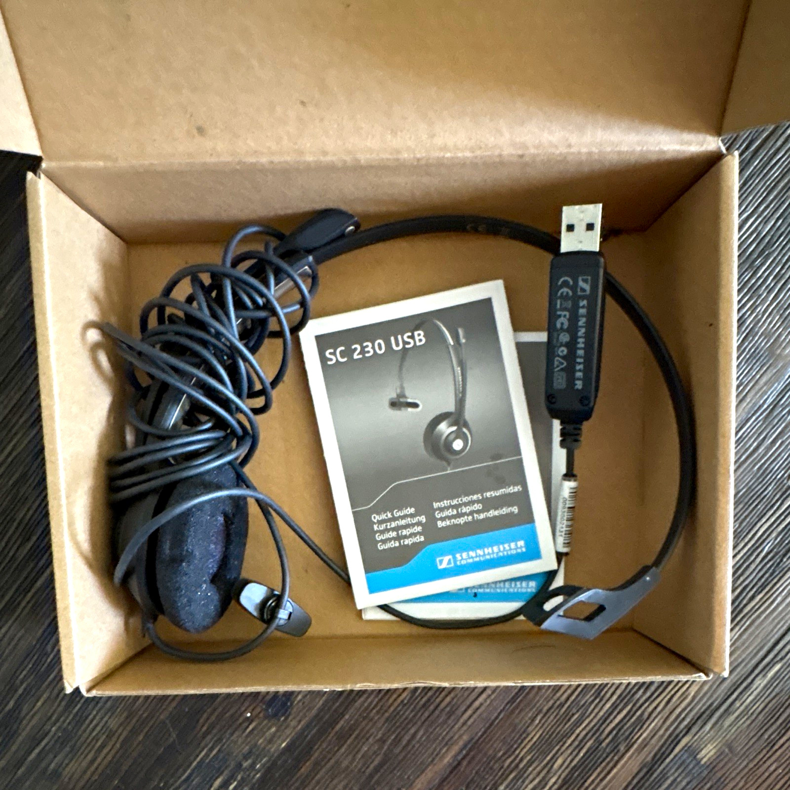 Sennheiser SC 230 USB Monaural Headset, Boom Built-In Mic, On-Ear Black