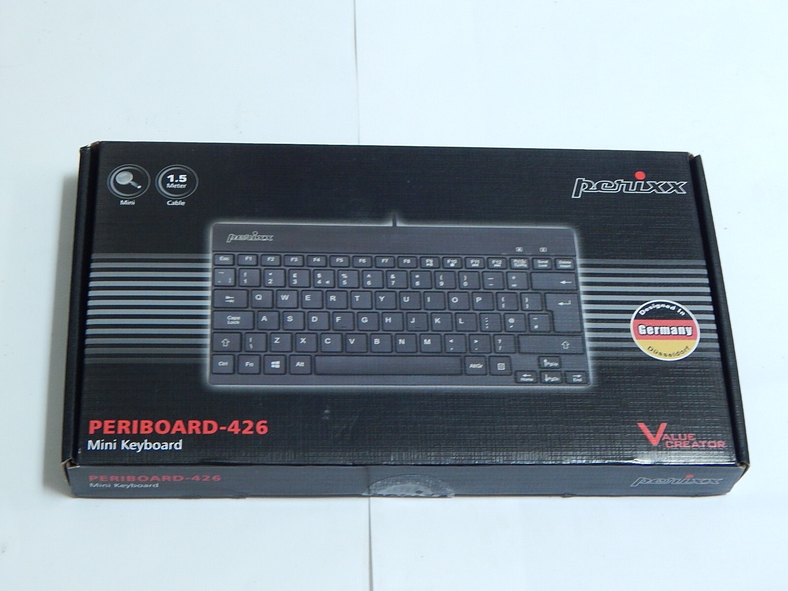 New Perixx PERIBOARD-426US Mini USB Keyboard Wired Space Saving Low Profile