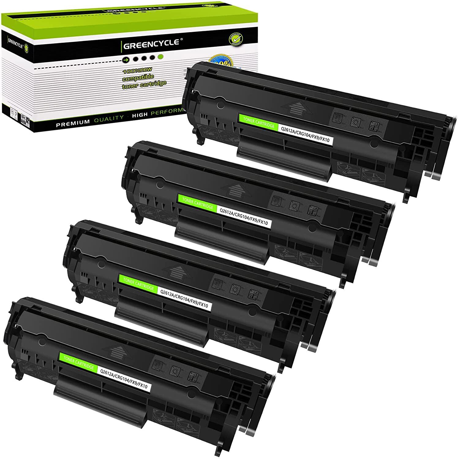 4× Q2612A 12A Toner Cartridge Fit for HP LaserJet M1319 M1319f 1022 1022n 1022nw