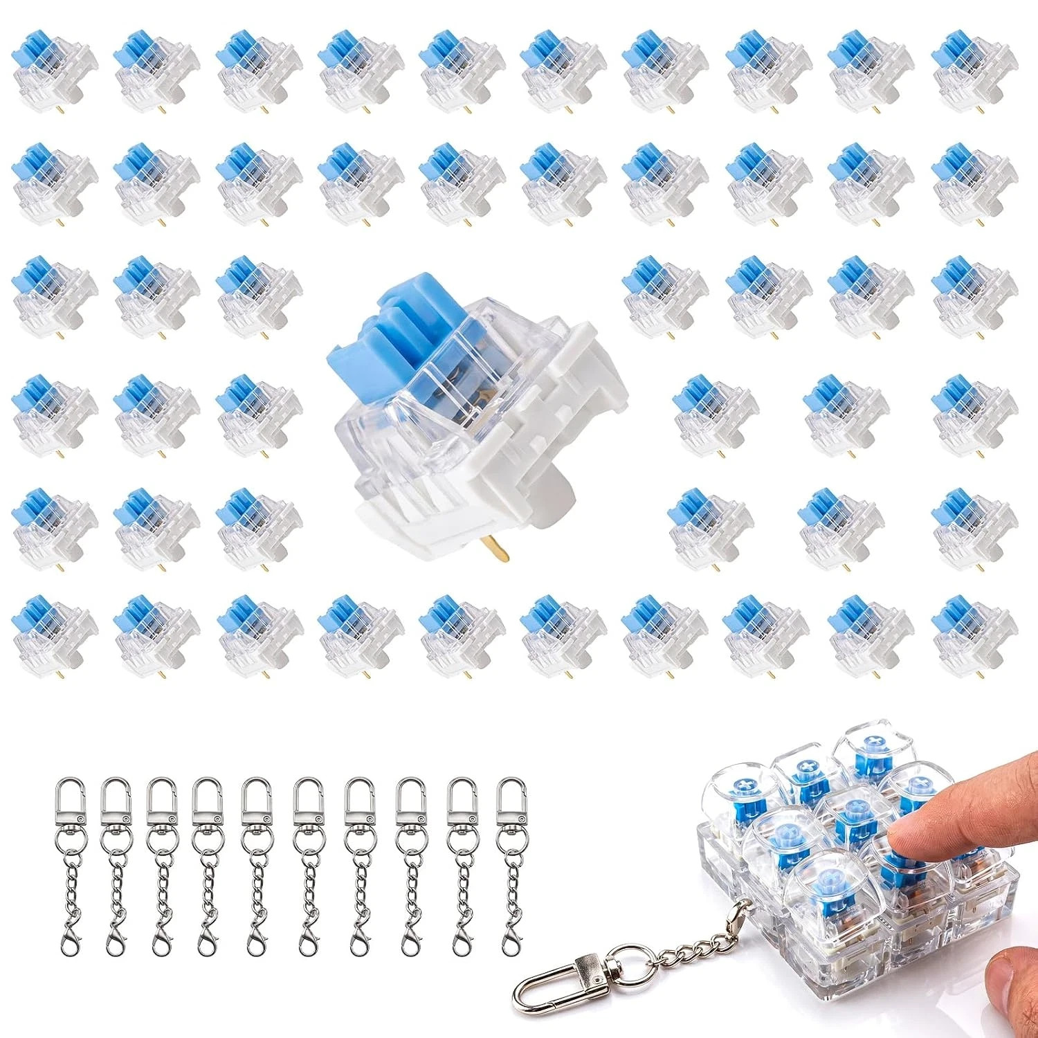 50PSC Keyboard Clickers for 3D Prints, Crisp Clicks with Strong Tactile Feedback