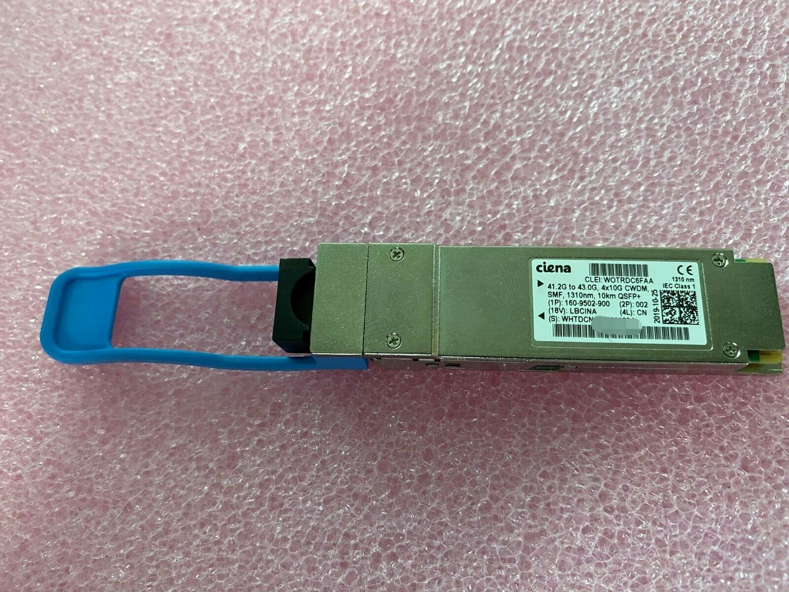 CIENA 160-9502-900  QSFP+ 40GBASE-LR4 10km  4x10G DualRate  CWDM  WOTRDC6FAA