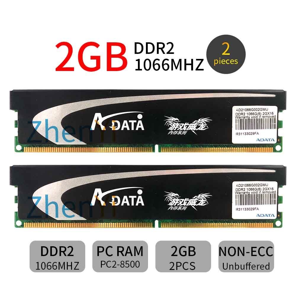 ADATA 4GB (2x2GB) DDR2 OC 1066MHz PC2-8500U Overclocking Desktop Memory RAM LUS