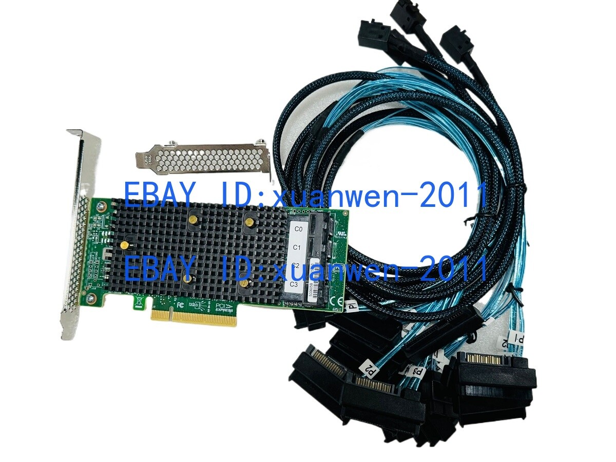 Lenovo LSI 430-16I HBA 12G 16 Port IT Mode Tri-Mode JBOD +4*SFF-8482 SAS Cable