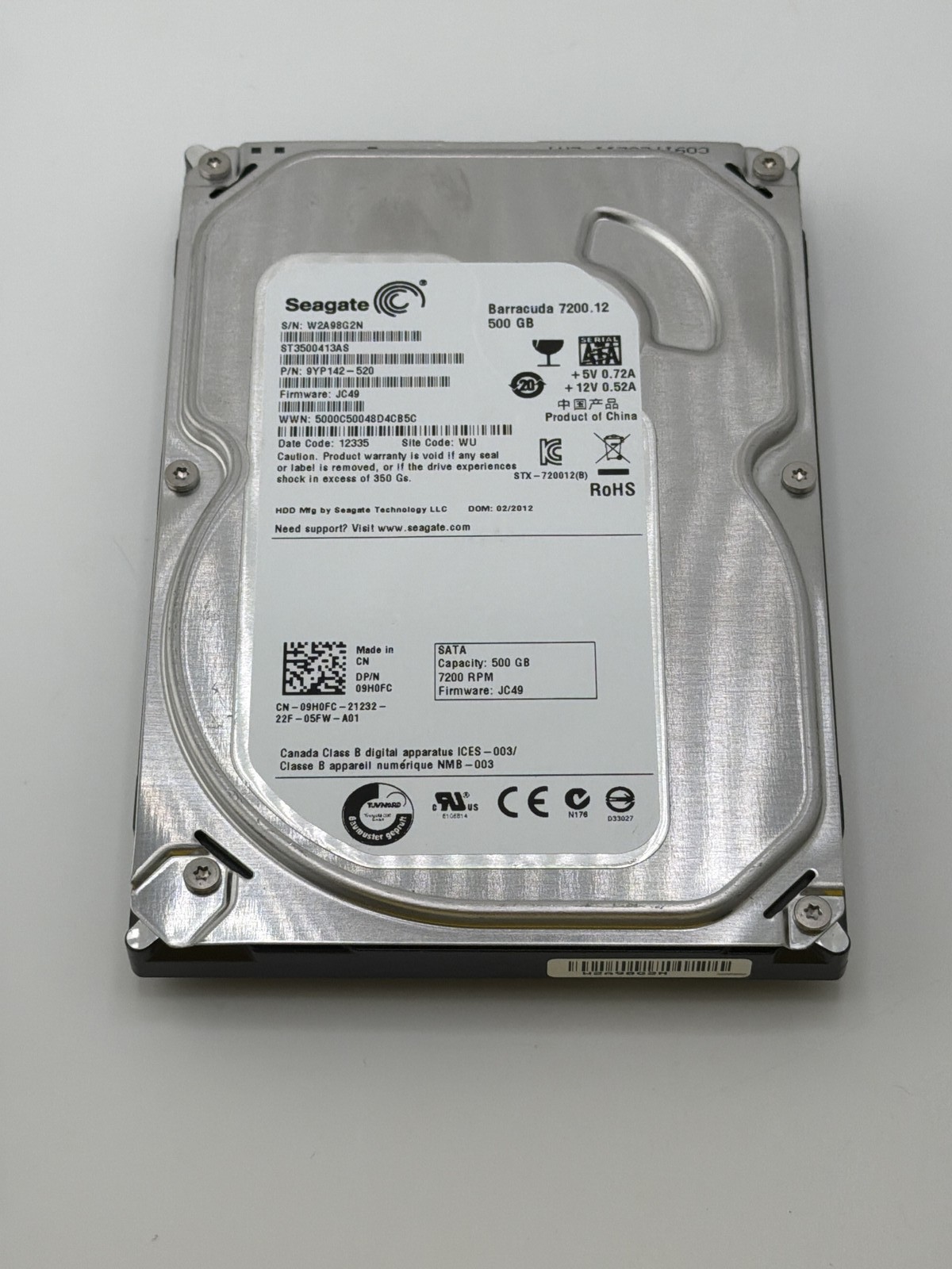 Seagate BarraCuda 500GB SATA HDD ST3500413AS Very Good