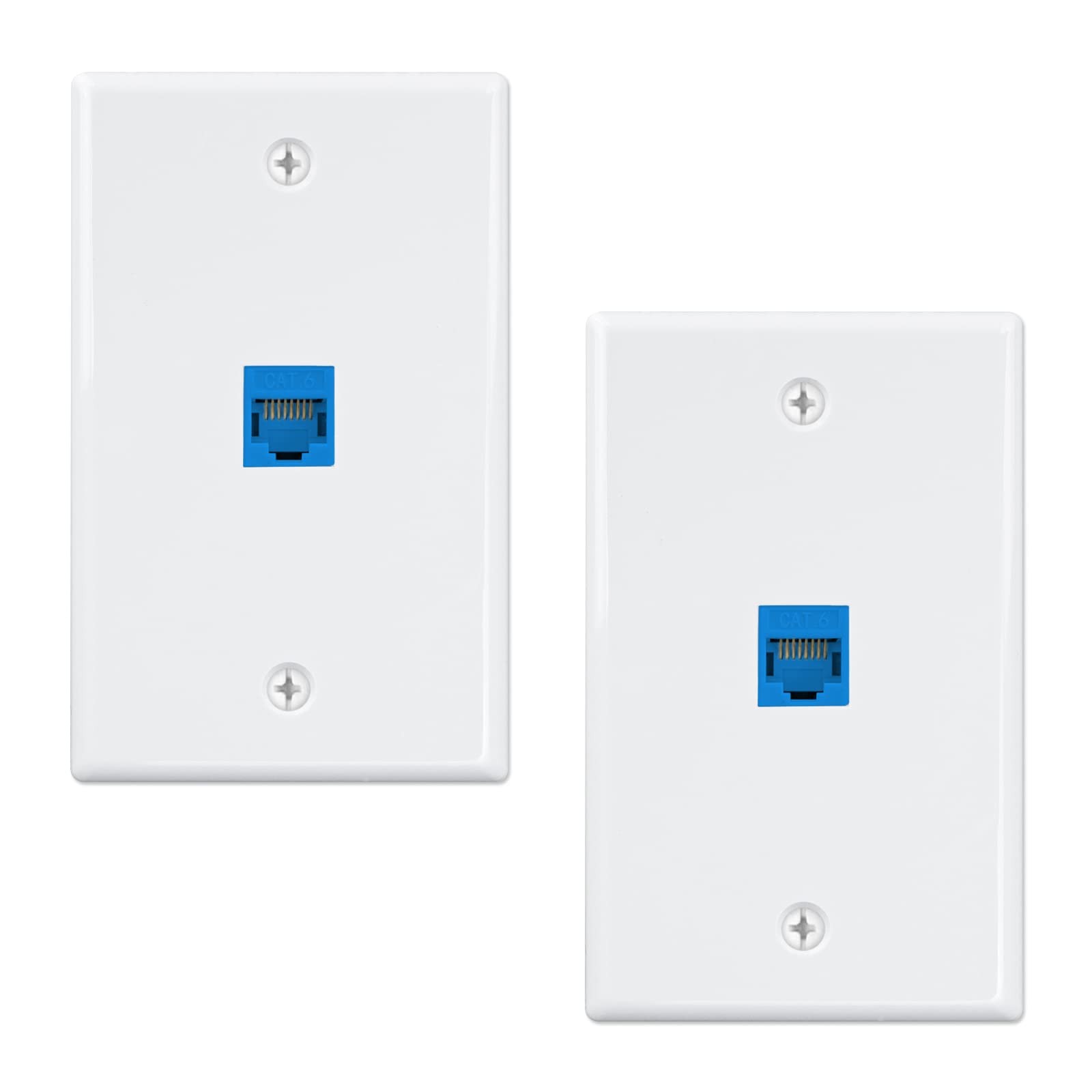 iwillink (2-Pack) Ethernet Wall Plate, Standard US single-gang size, Blue