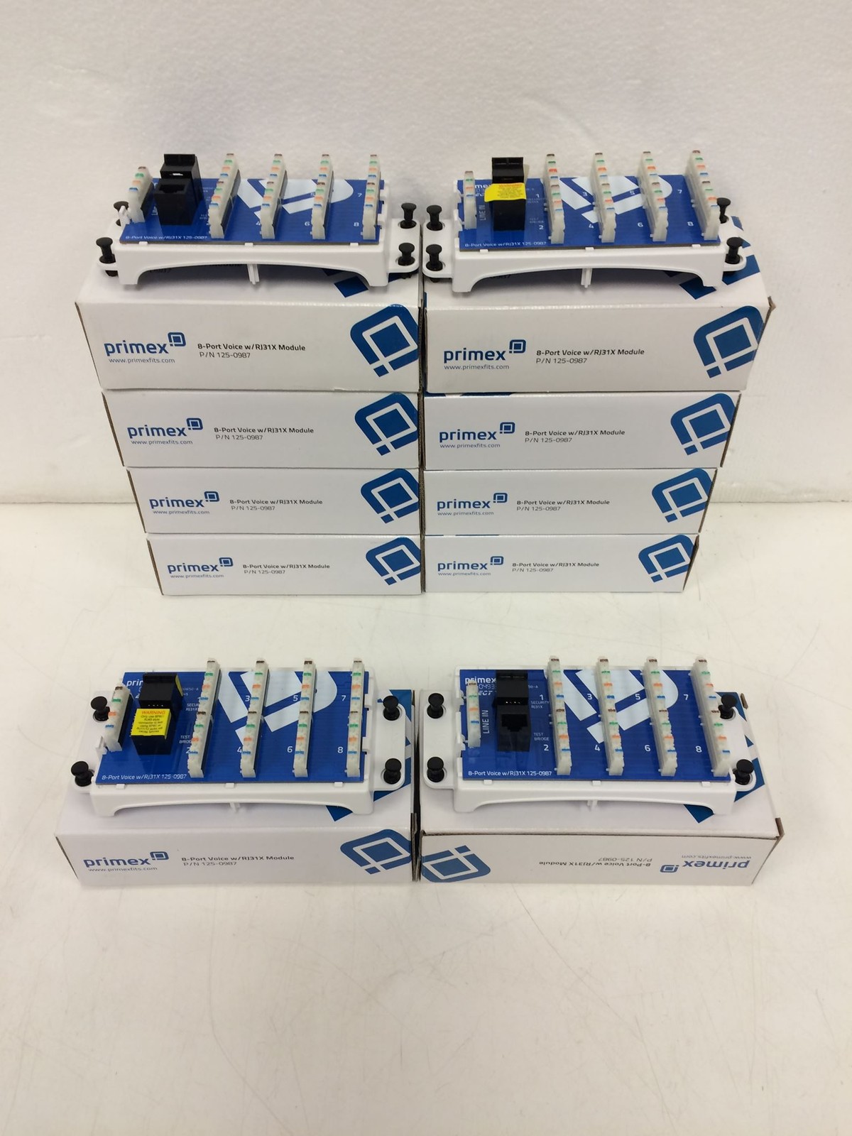 Lot of 10 New Primex 125-0987 8-Port Voice RJ31X Module Telecom Panel 