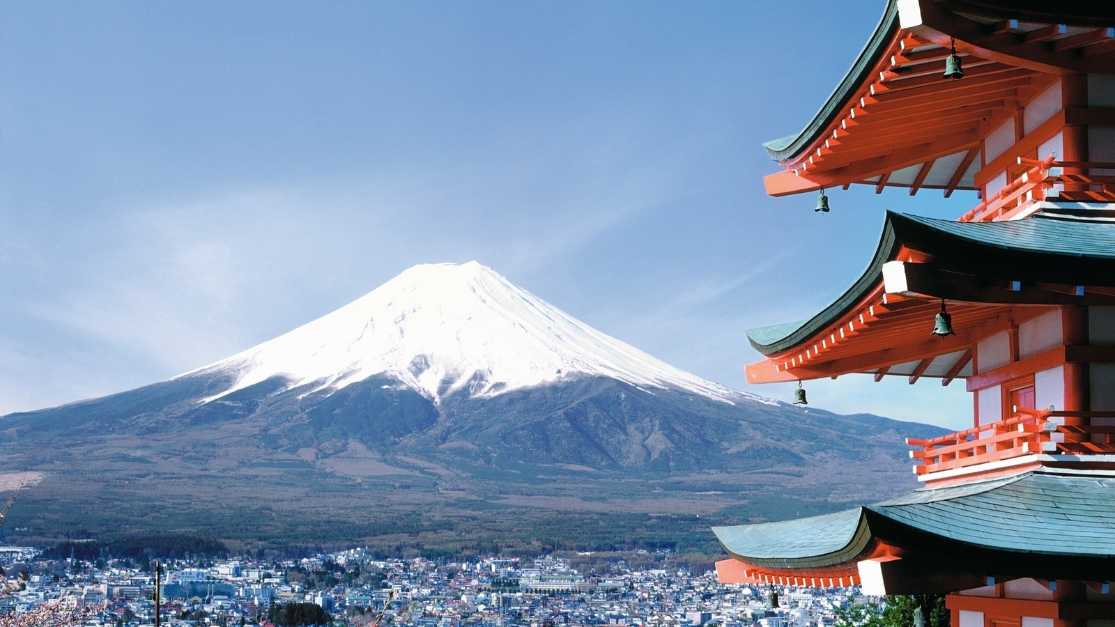 Landscape mount fuji volcano city stratovolcano japan Custom Gaming Mat Desk