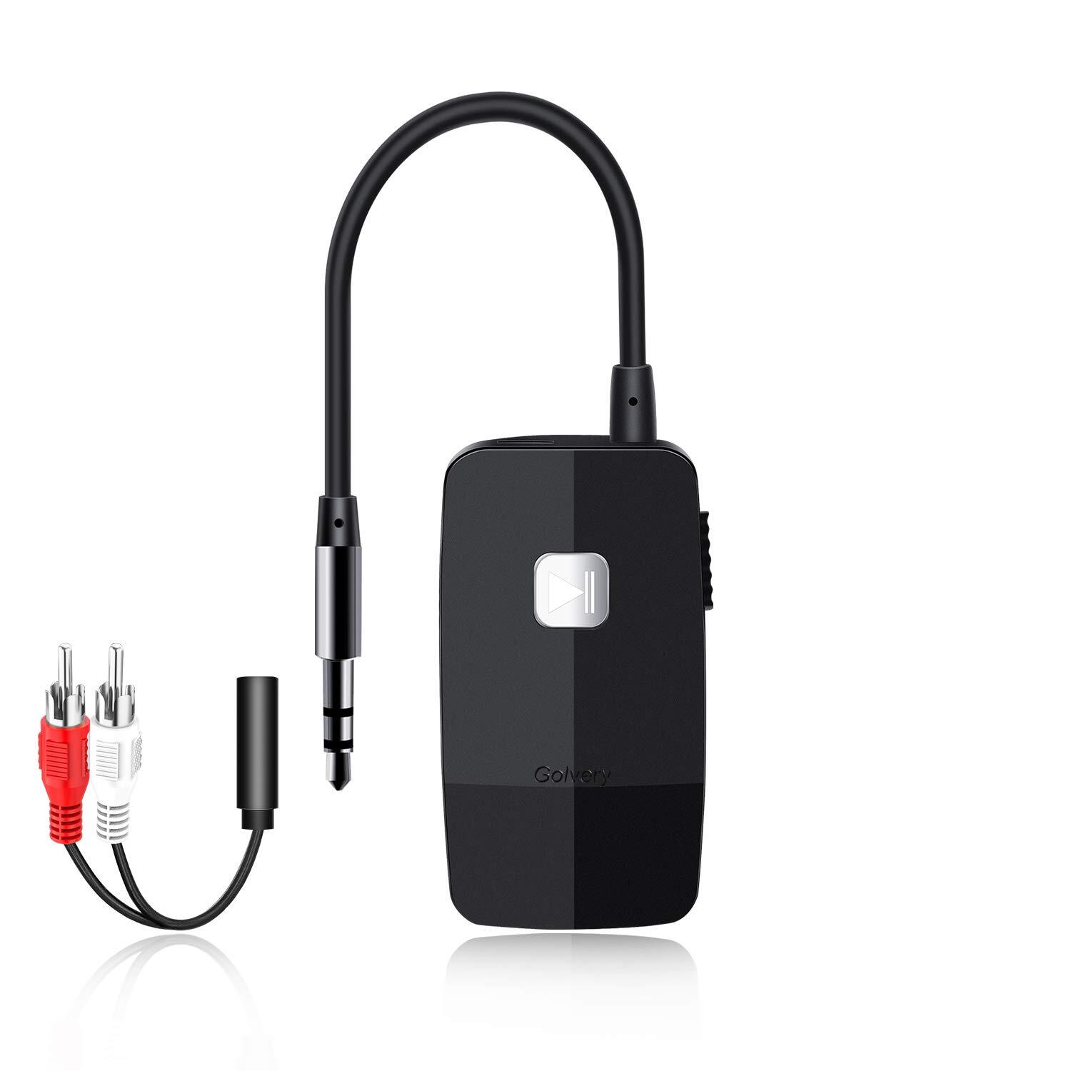 Golvery Bluetooth 5.3 Audio Receiver 20 Hour Battery Wireless Adapter