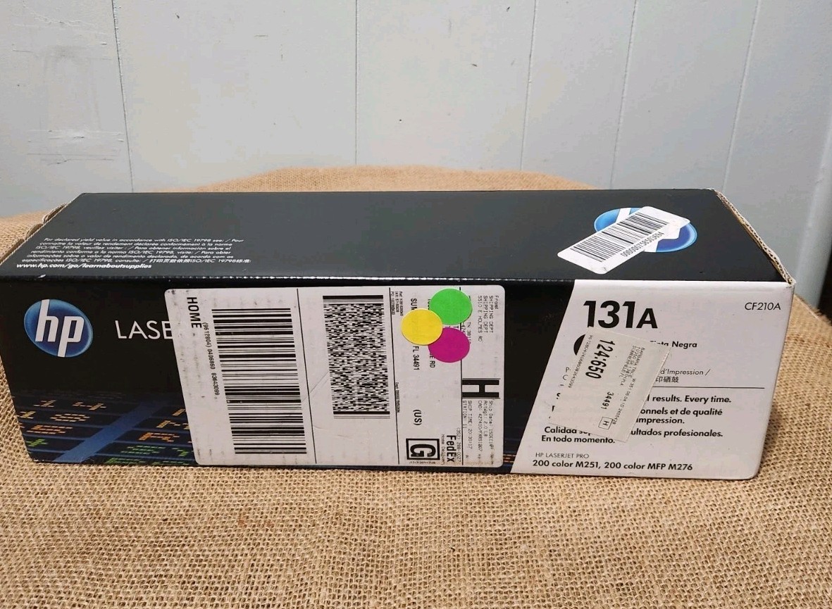 CF210A Genuine HP Laserjet 131a Black CF210A Toner Cartridge New in Sealed Box