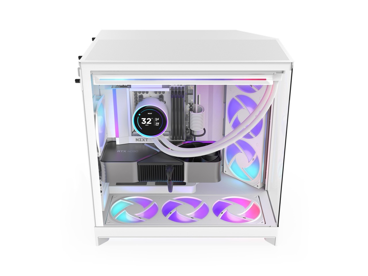 CM-H92FW-R1 White SGCC / Tempered Glass Mid-Tower Case (Computer Cases - NZXT