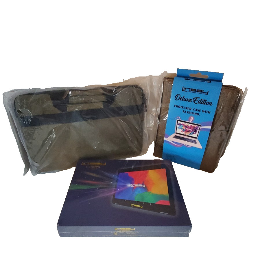 **BUNDLE**Linsay 10.1" Deluxe Edition, Tablet, Case w/Keyboard, & Carrying Case