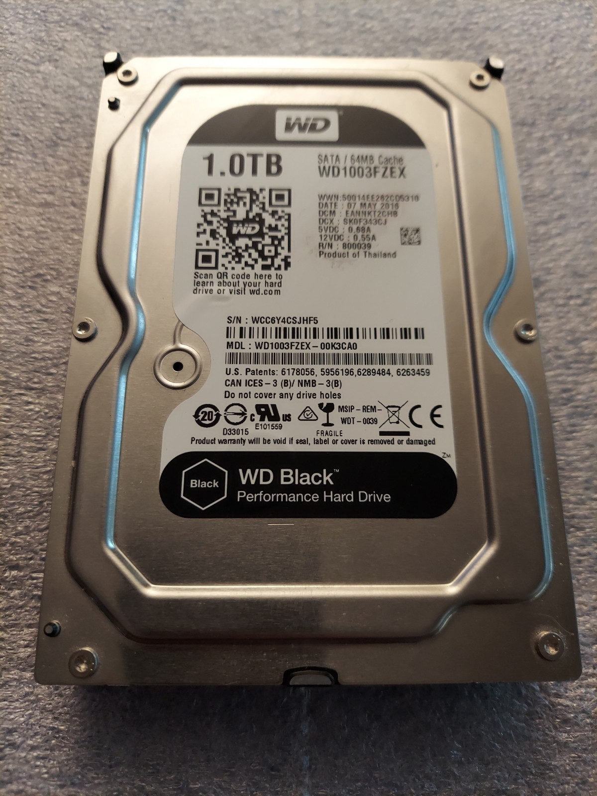 Tested GOOD Western Digital WD1003FZEX 1TB SATA 3.5" HDD Desktop Hard Disk Drive
