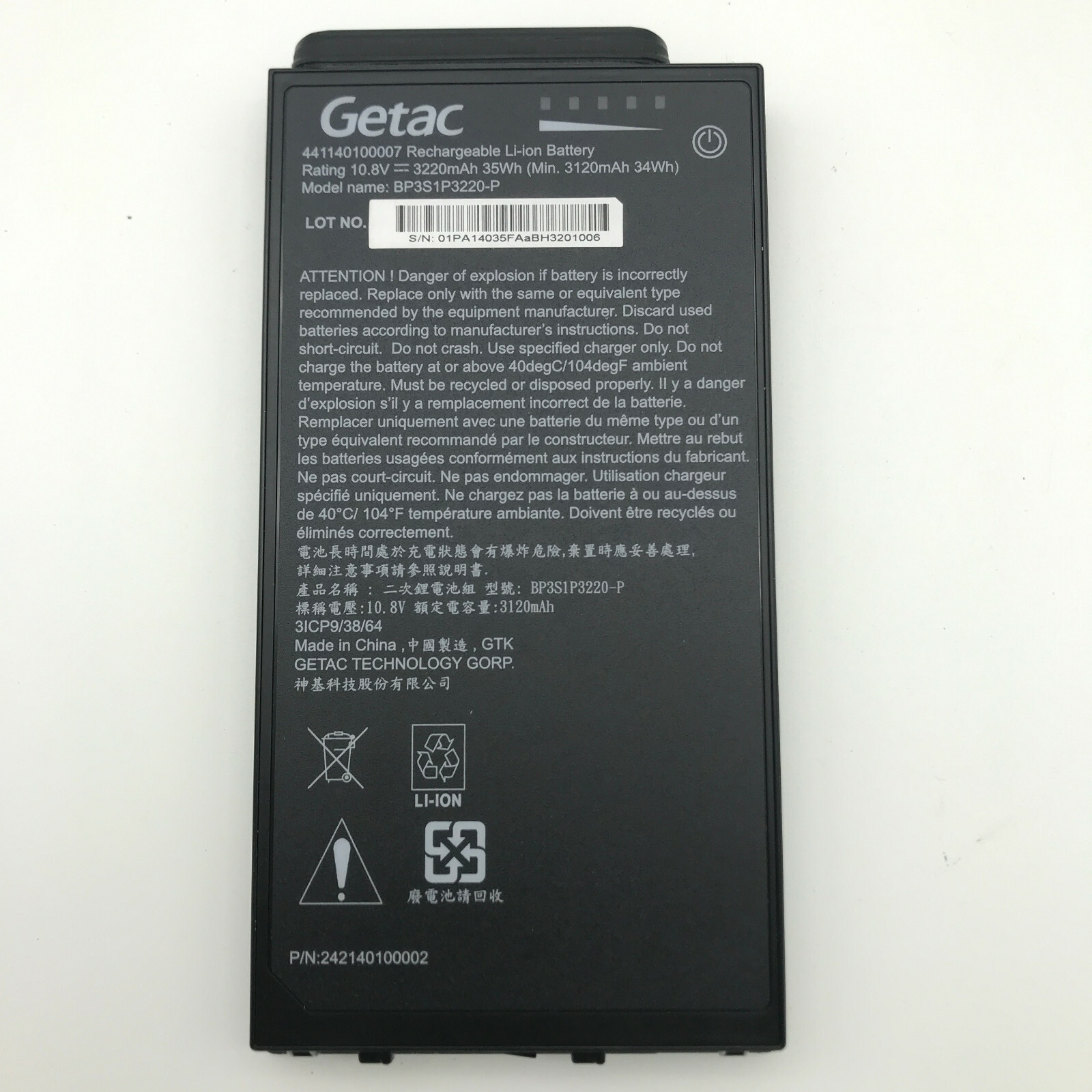 BP3S1P3220-P New   3220mAh Battery Batterie for Getac A140 441140100007