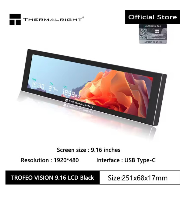 Thermalright TROFEO VISION LCD IPS full-color LCD screen，9.16 inches