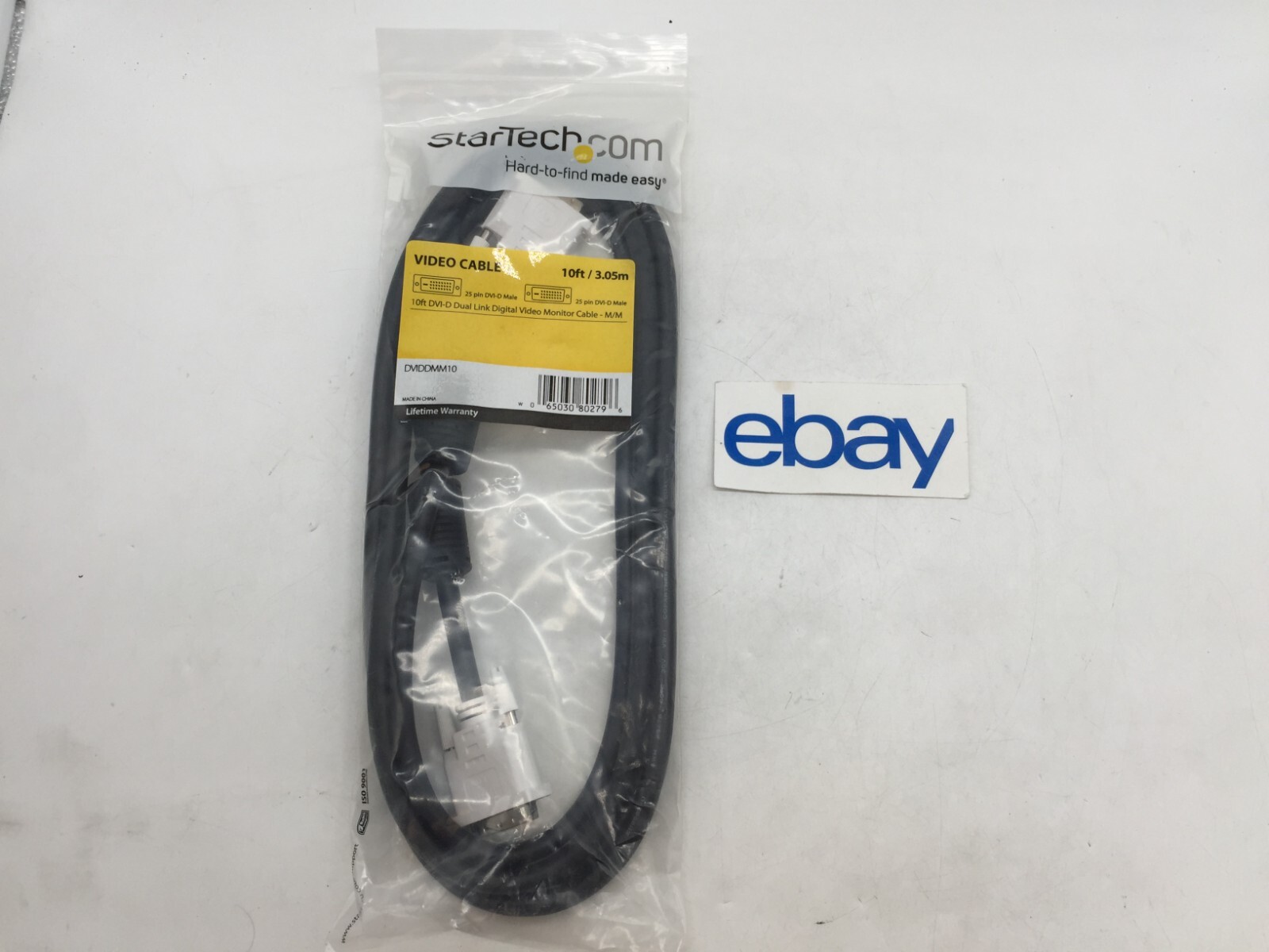 StarTech Dual Link DVI Cable 10 ft Male to Male 2560x1600 DVI-D Cable FREE S/H