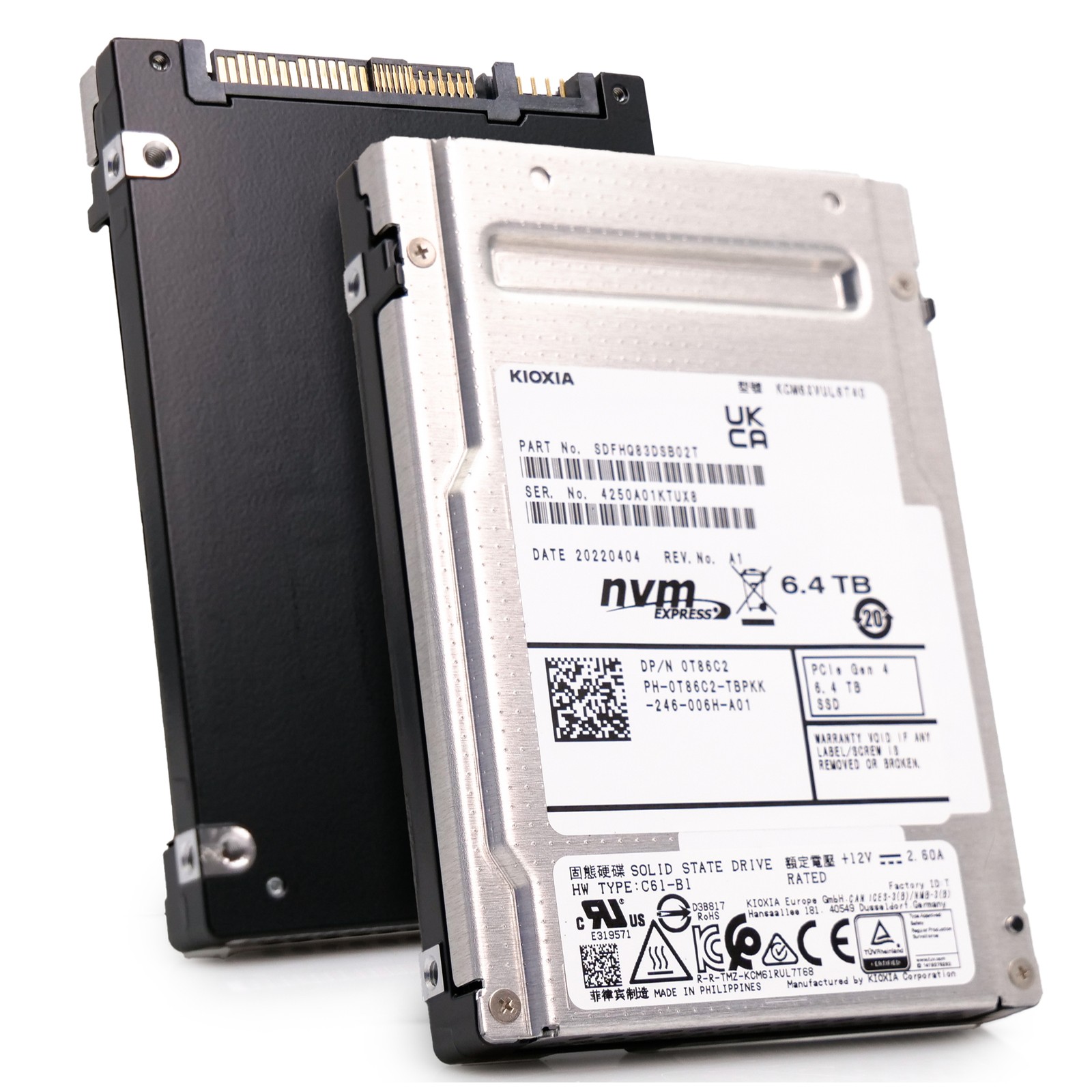 Kioxia 7.84TB-15.36TB PCIe Gen 4.0-5.0 x4 NVMe 2.5" Enterprise Solid State Drive