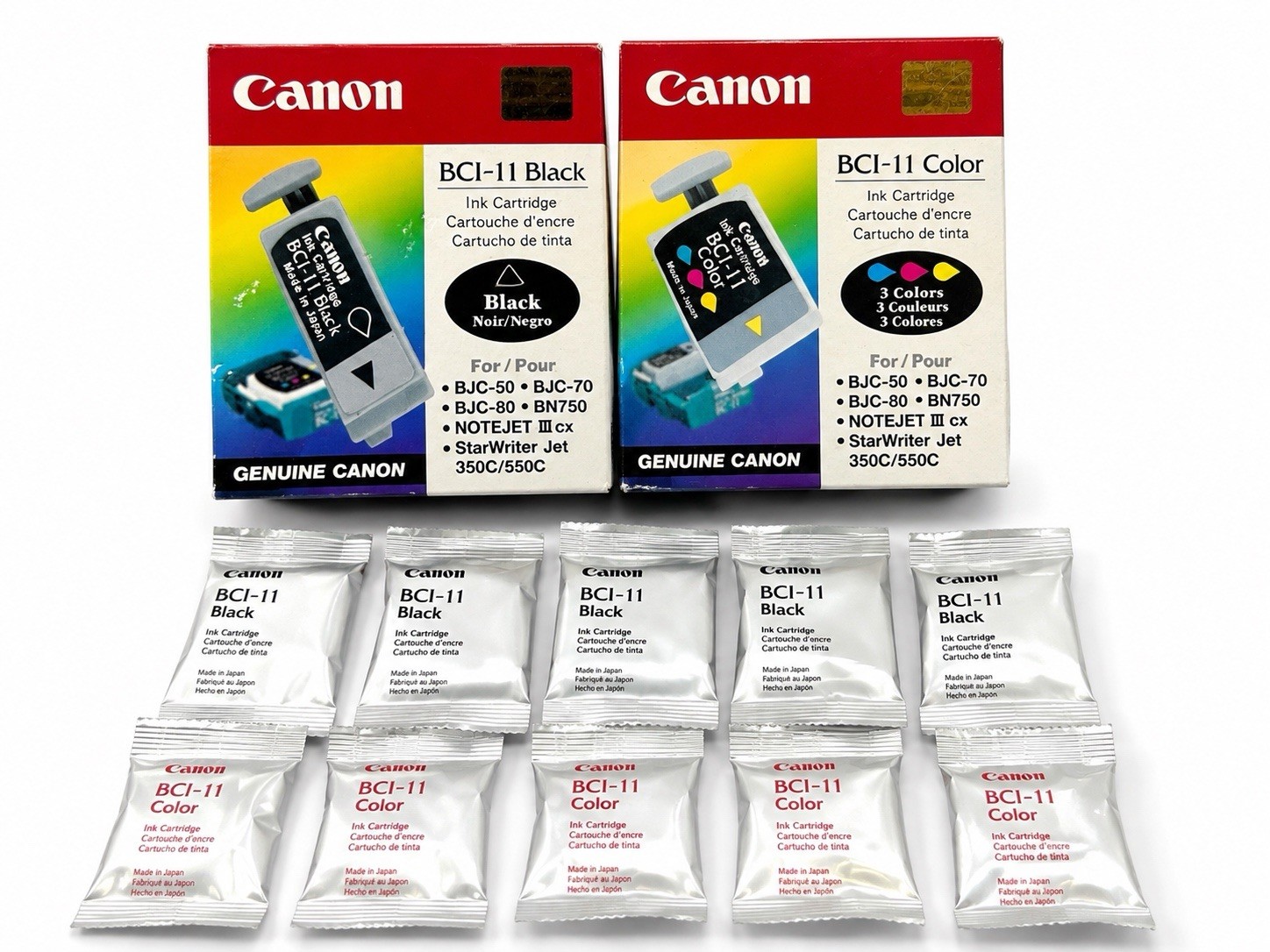 Canon BCI-11 Genuine/Original Inkjet Ink Cartridges Black Tri-Color