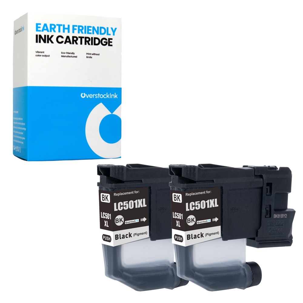 2-Pack OSI Compatible LC501XLBK Ink Cartridges fits Brother MFC-J1360DW J1410DW