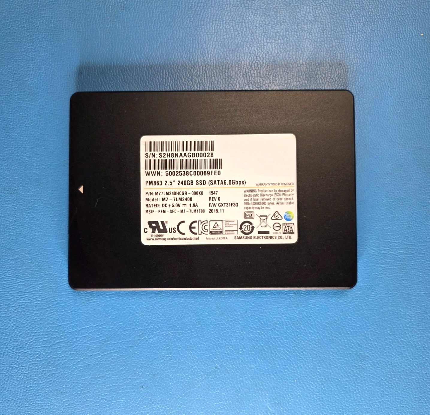 MZ-7LM2400 Samsung PM863 Series 240GB SATA 6GB/s 2.5" Solid State Drive