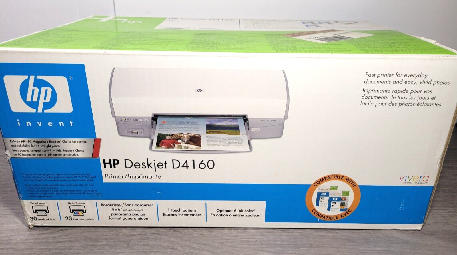 HP Deskjet D4160 Digital Photo & Document Inkjet Printer New In Box Unopened