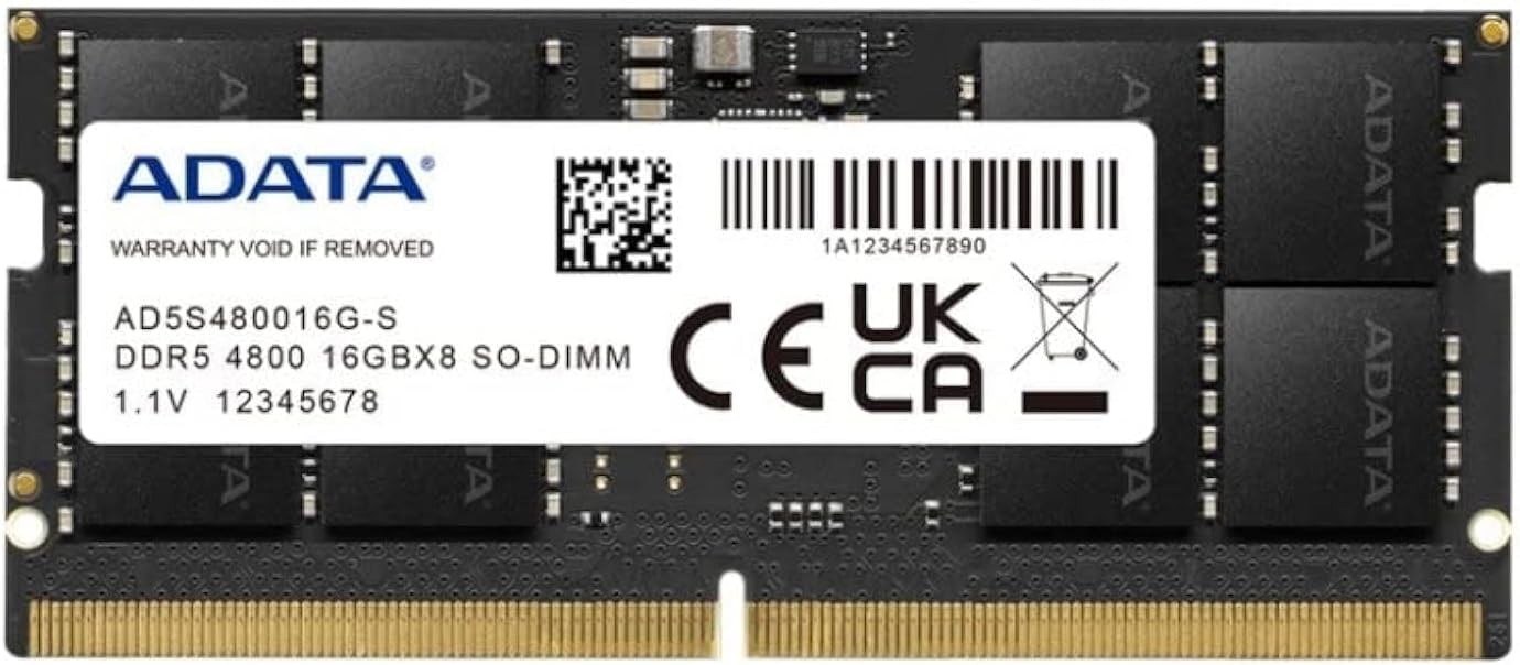 ADATA Premier 16GB DDR5 4800MHz CL40 PC5-38400 262-Pin SODIMM Memory RAM