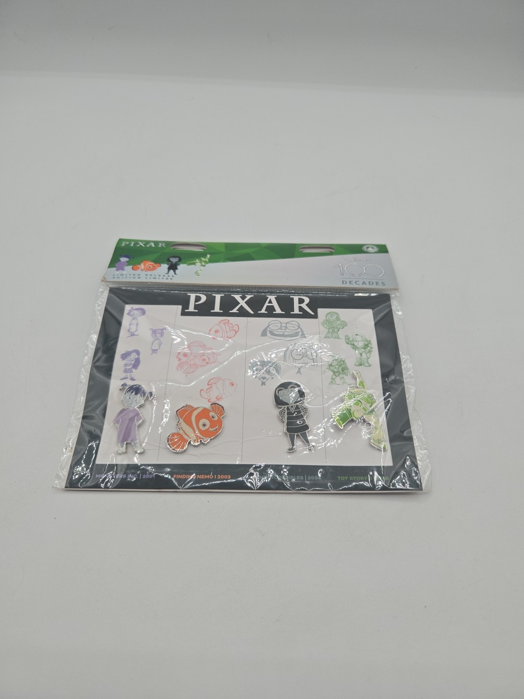 Disney Parks 100 Decades Pixar Animation Characters Limited Release Pin Set