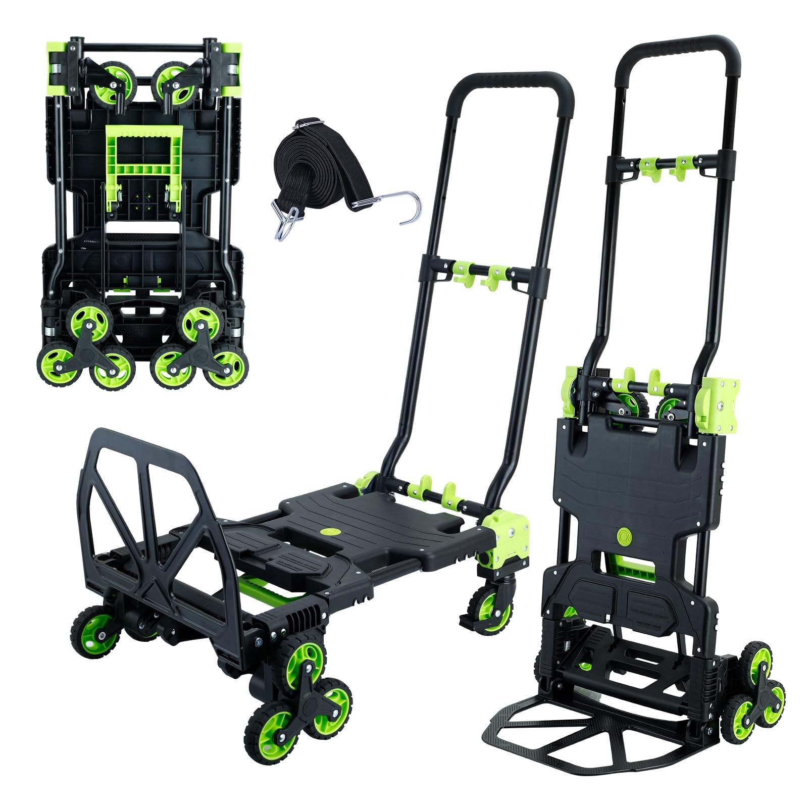 2 in 1 Portable Stair Climbing Dolly,330 LBS Dolly Cart with Wheels for Stair...
