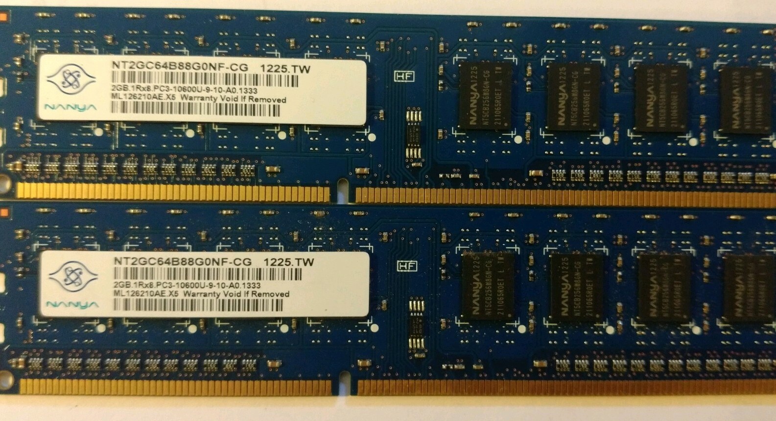 NANYA 2GB 1RX8 PC3-10600U-9-10-A0 Desktop RAM 