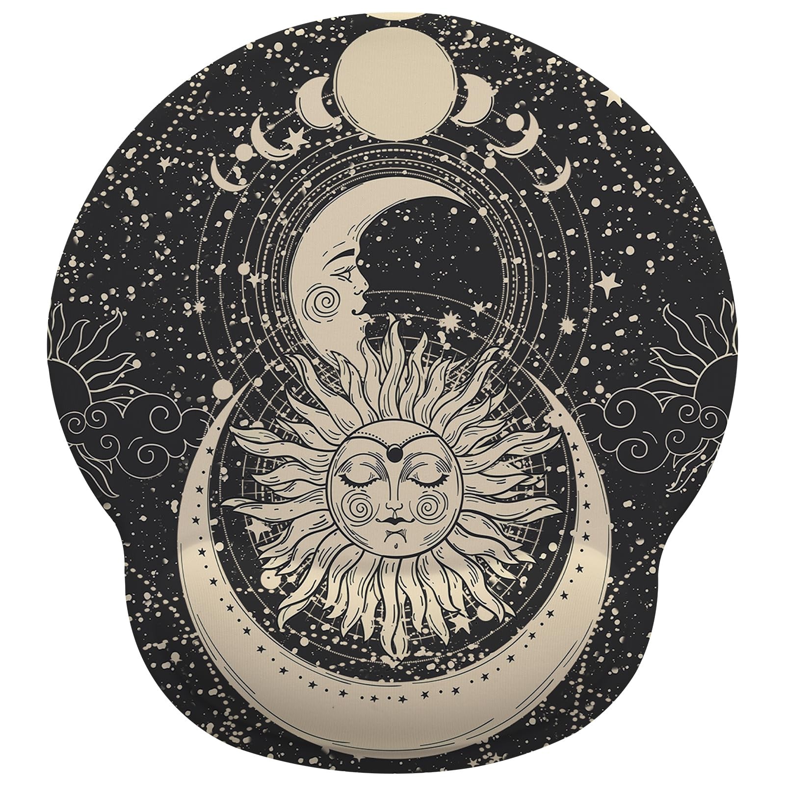 Sun and Moon Mouse Pad with Gel Wrist Support, Smooth Surface Ergonomic Mouse...