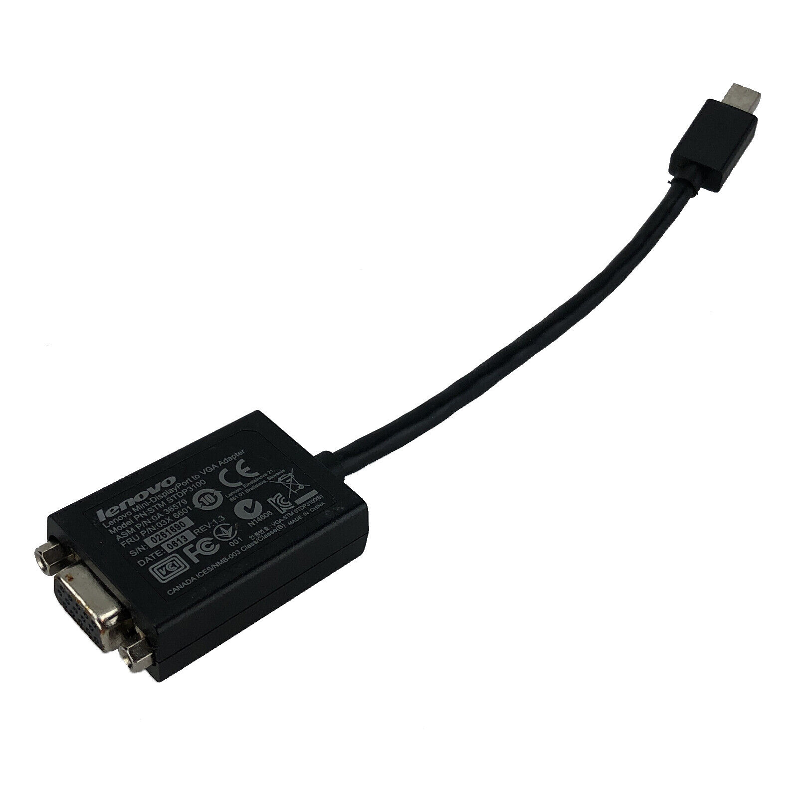Genuine Lenovo STM STDP3100 Mini-DisplayPort to VGA Monitor Adapter Cable