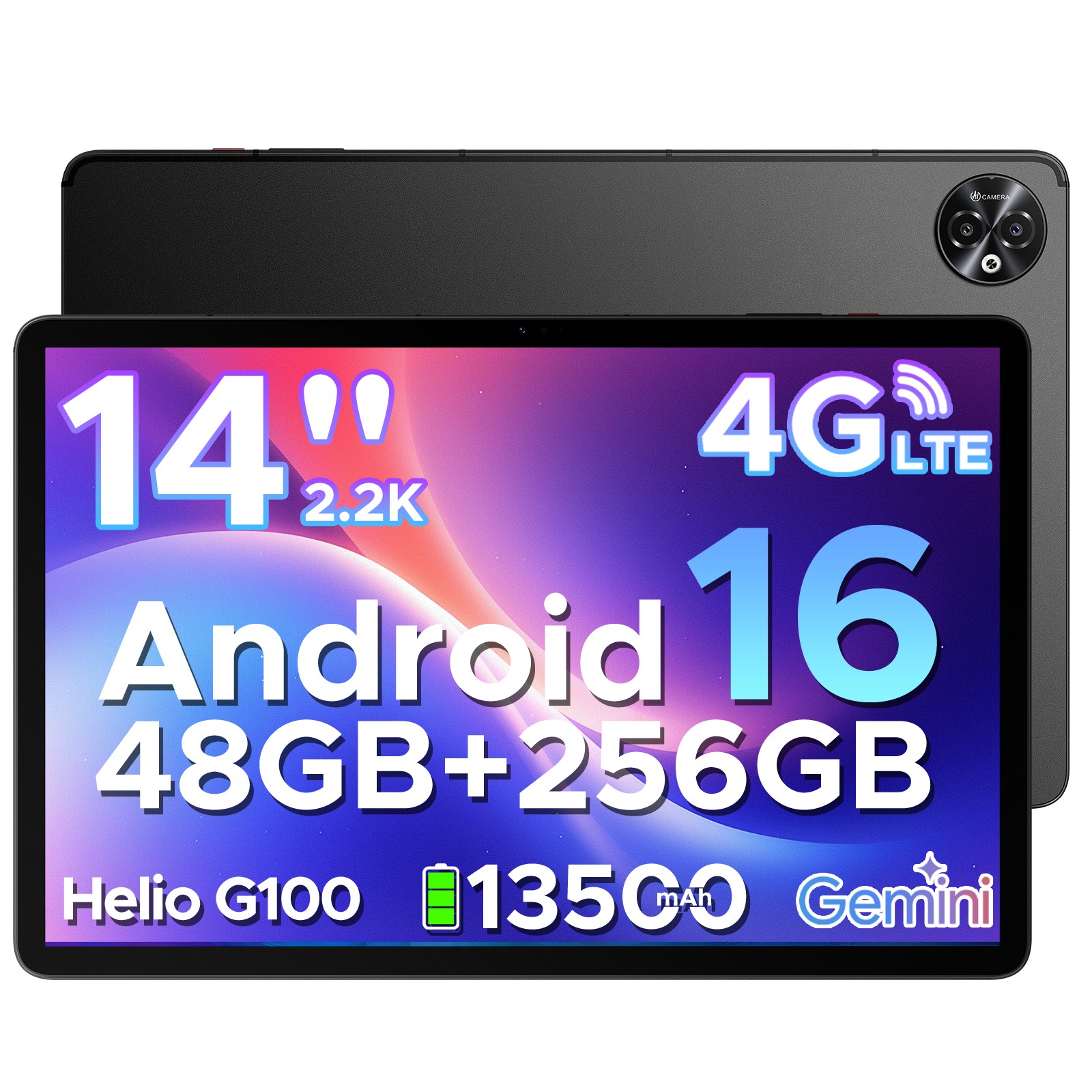 DOOGEE TABE3MAX Android 16 14" Tablet 48GB+256GB 13500mAh Helio G100 Octa Core
