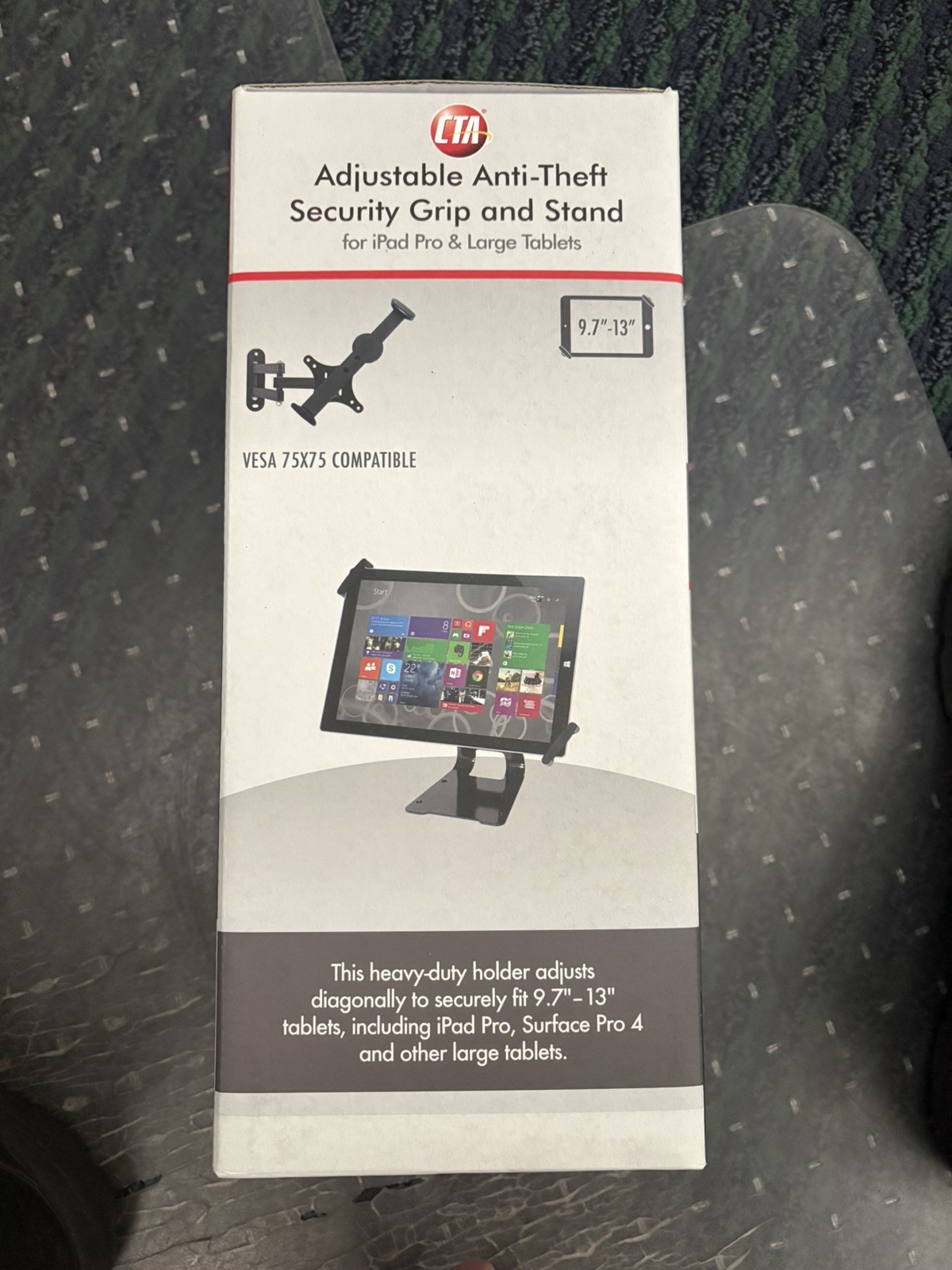 CTA Universal Anti-Theft Security Grip Holder Stand For Tablets PAD-ATGSL