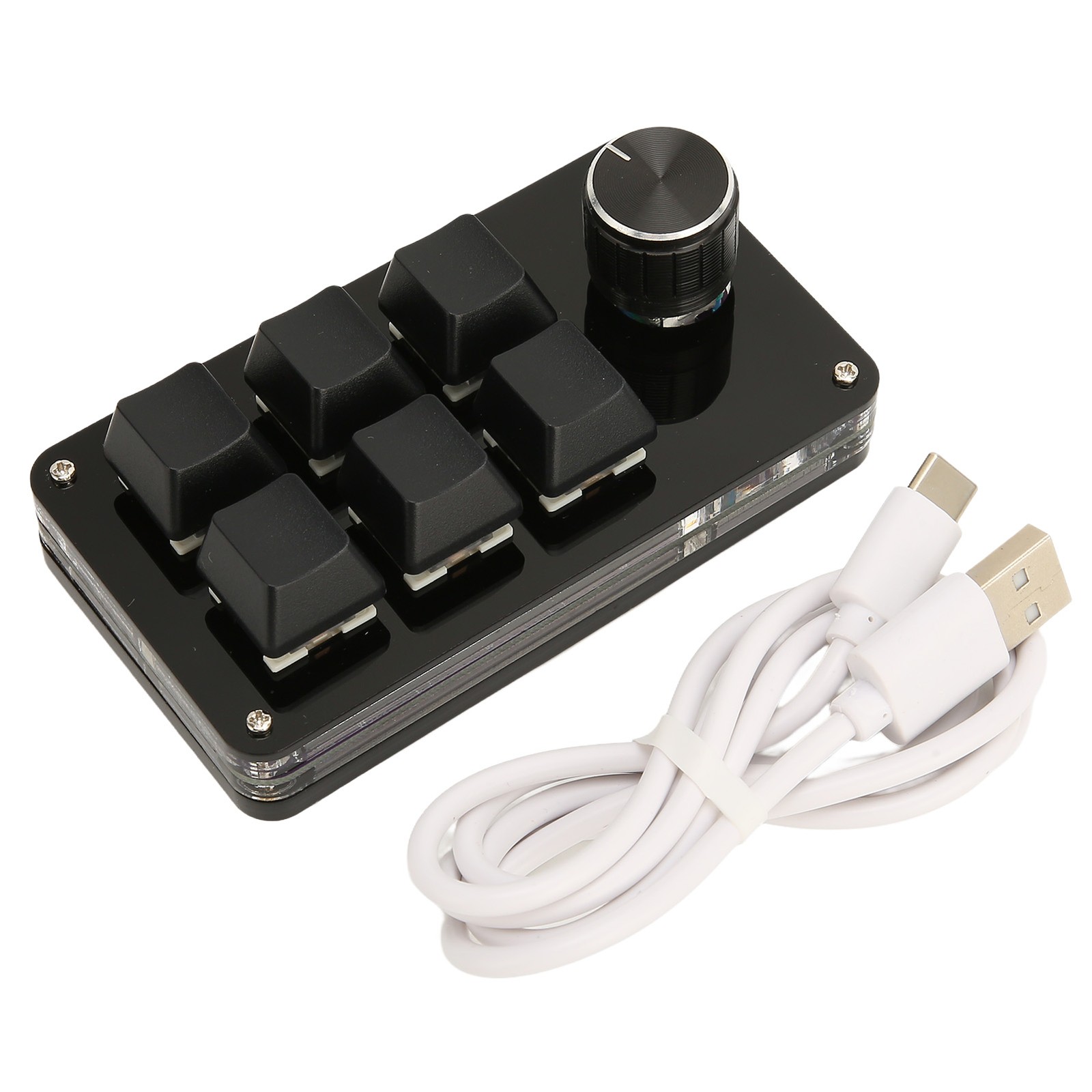 6 Key Mini Keypad With Knob USB DIY Programmable Keyboard OSU Gaming Keyboard
