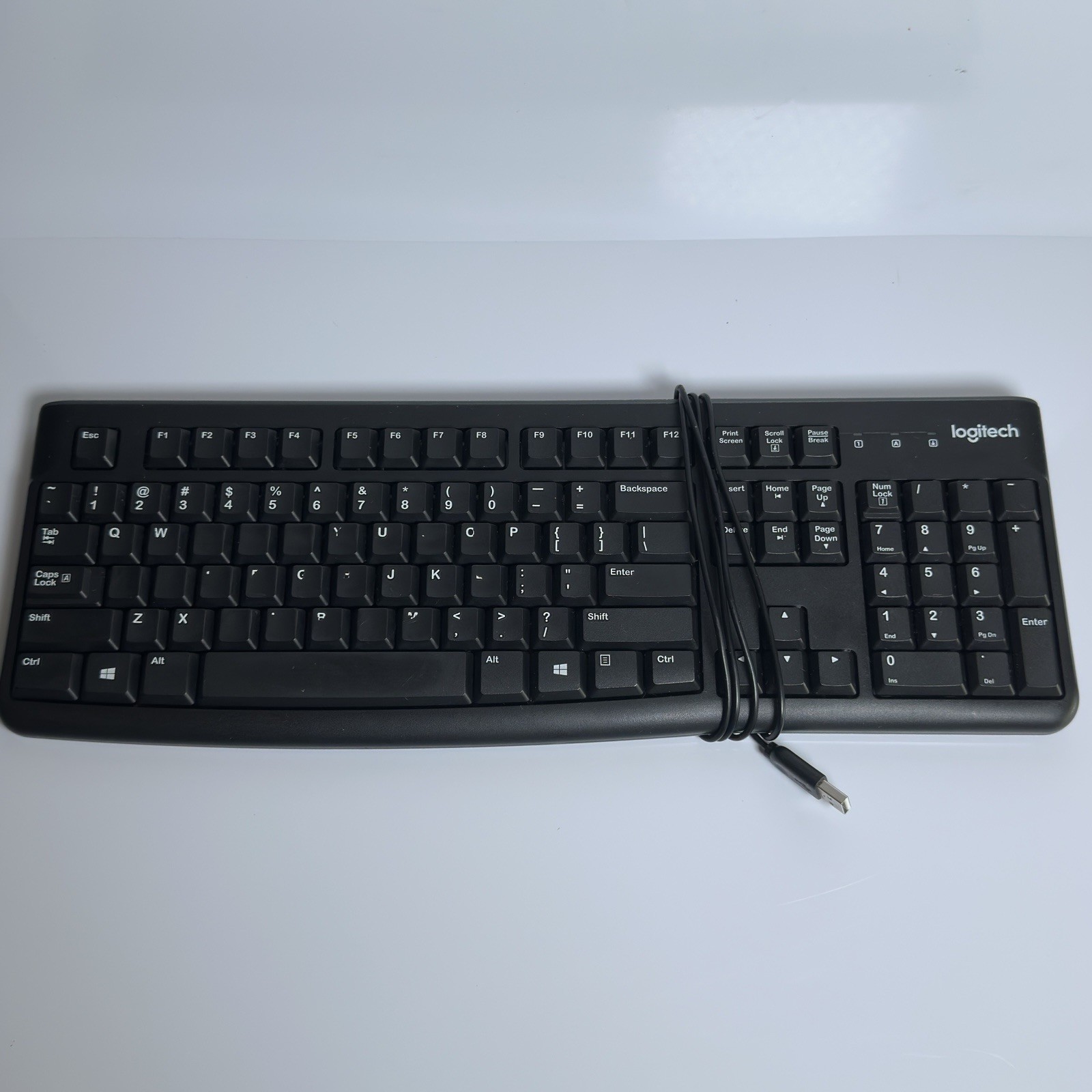 Logitech K120 Ergonomic Desktop Keyboard Wired, Corded, USB, Black
